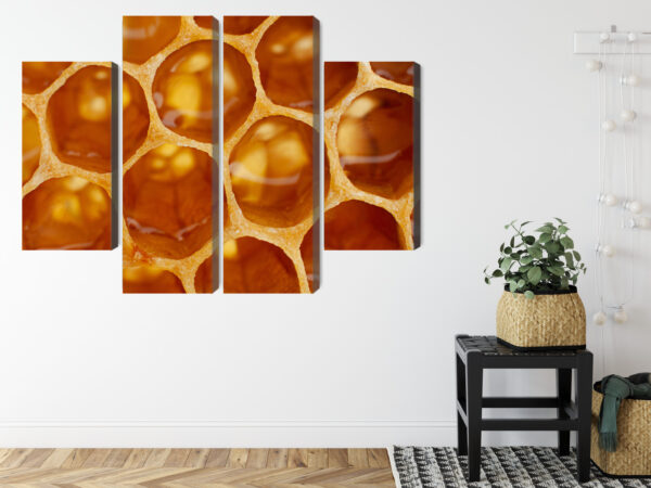 Obraz Wieloczęściowy Plaster Miodu W Skali Makro - obrazek 9