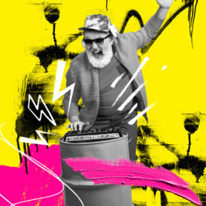 Plakat Dj W Miejskiej Dżungli - Kolorowy Kolaż