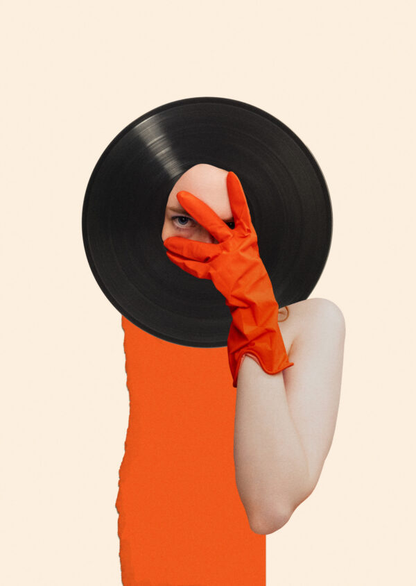 Plakat Muzyka Umysłu Na Płycie Winylowej Kolaż Pop-Art - obrazek 2
