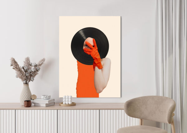 Plakat Muzyka Umysłu Na Płycie Winylowej Kolaż Pop-Art - obrazek 6