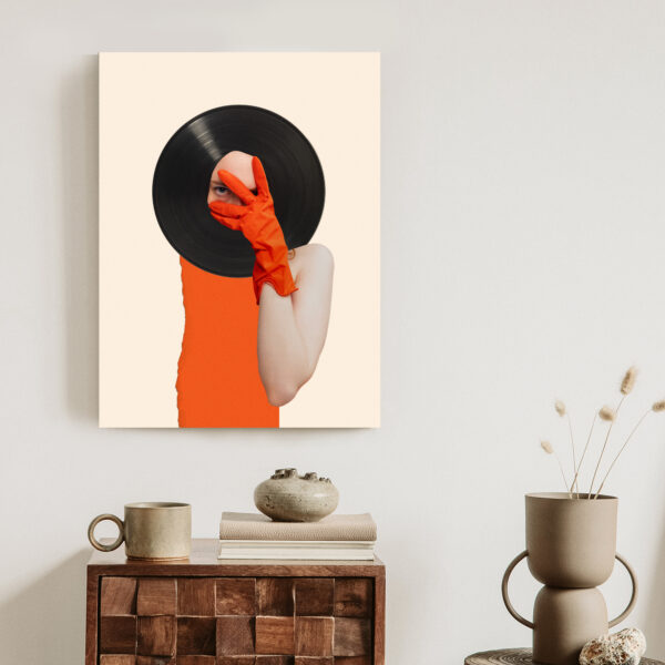 Plakat Muzyka Umysłu Na Płycie Winylowej Kolaż Pop-Art - obrazek 4