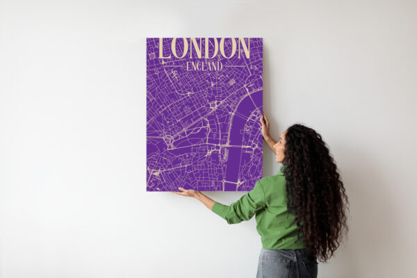 Plakat Centrum Londynu Na Fioletowej Mapie - obrazek 8