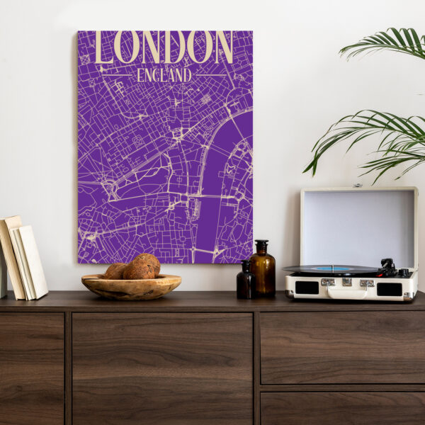 Plakat Centrum Londynu Na Fioletowej Mapie - obrazek 5