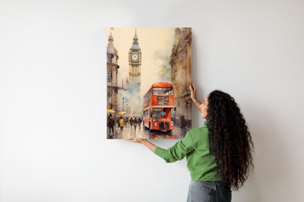 Plakat Czerwony Autobus I Big Ben W Londynie Akwarela - obrazek 8