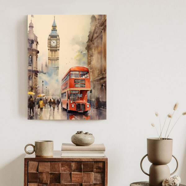 Plakat Czerwony Autobus I Big Ben W Londynie Akwarela - obrazek 4