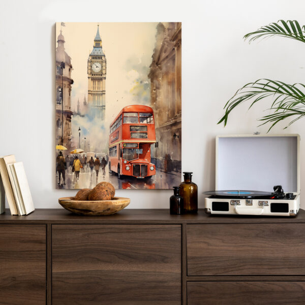 Plakat Czerwony Autobus I Big Ben W Londynie Akwarela - obrazek 5