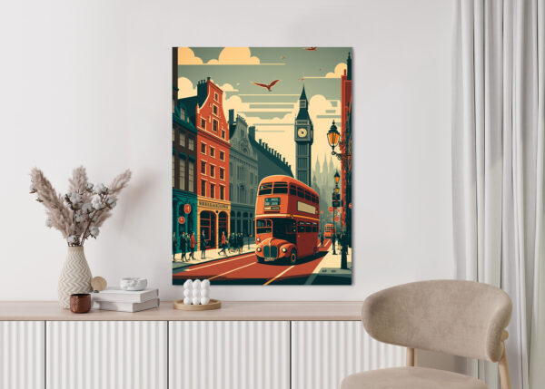 Plakat Londyński Autobus Na Ulicy Miasta - obrazek 6