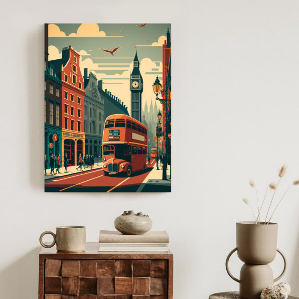 Plakat Londyński Autobus Na Ulicy Miasta - obrazek 4