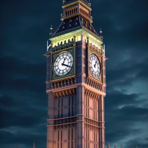 Plakat Londyński Big Ben Nocą