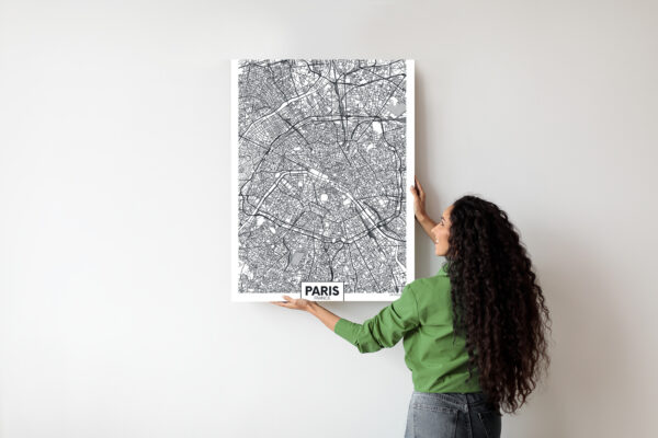 Plakat Paryż - Czarno-Biały Plan Miasta - obrazek 8