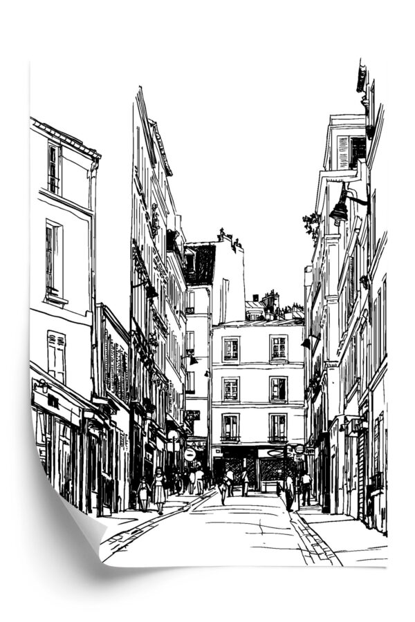 Plakat Uliczka Przy Montmartre W Paryżu - Szkic - obrazek 3