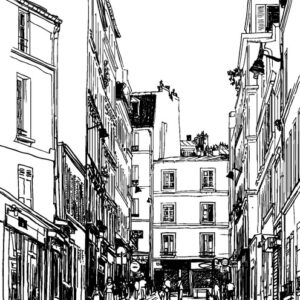 Plakat Uliczka Przy Montmartre W Paryżu - Szkic