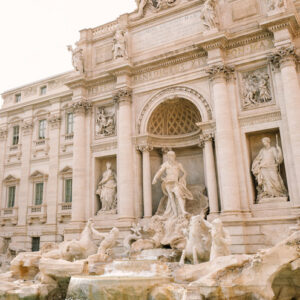 Plakat Fontanna Di Trevi Z Rzeźbami