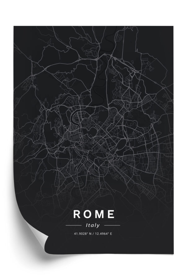 Plakat Mapa Rzymu W Minimalistycznym Stylu - obrazek 3