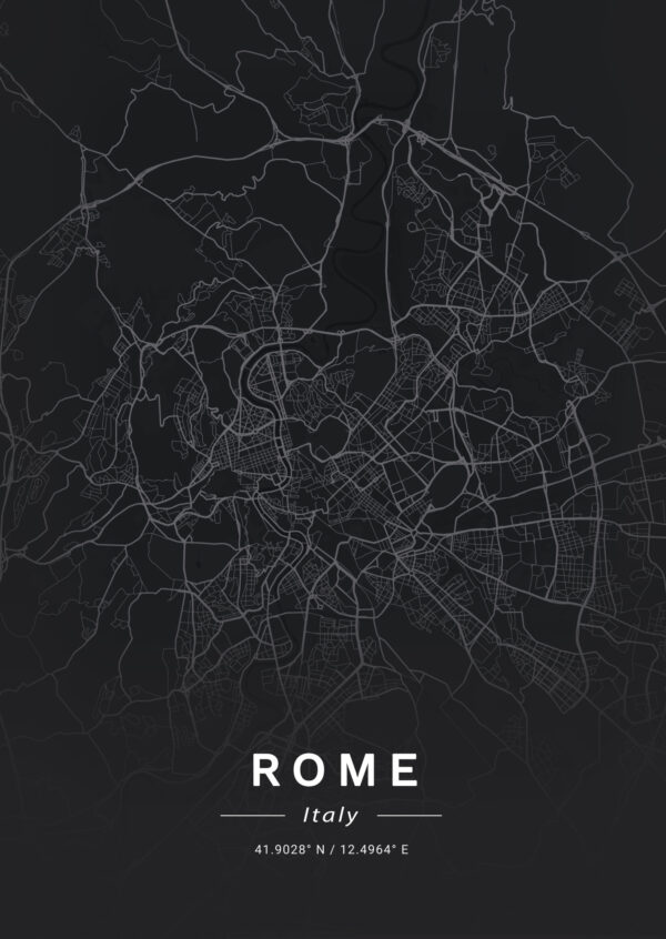 Plakat Mapa Rzymu W Minimalistycznym Stylu - obrazek 2