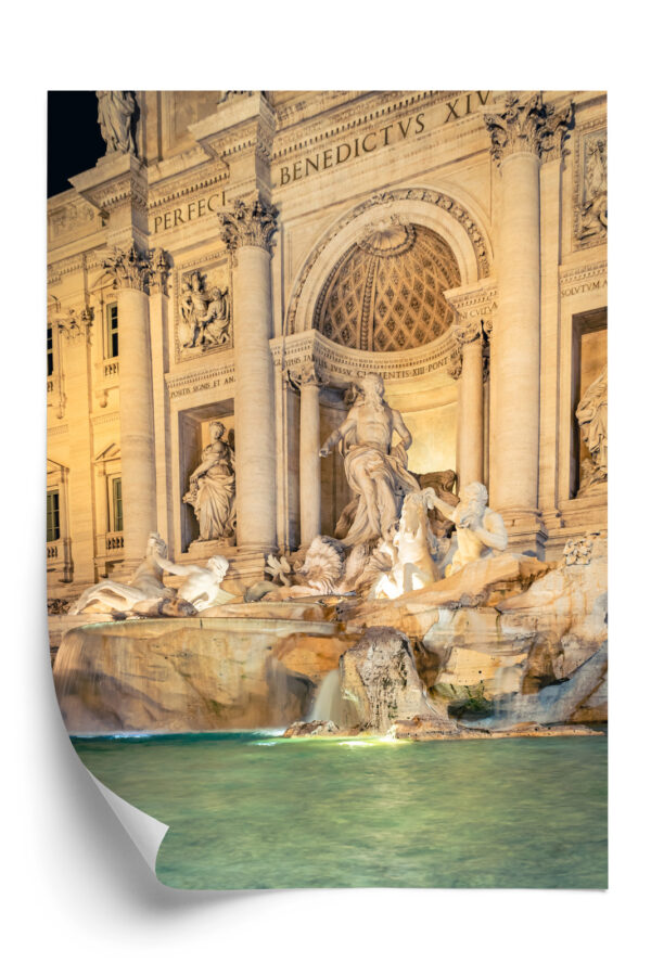 Plakat Fontanna Di Trevi W Rzymie Nocą - obrazek 3