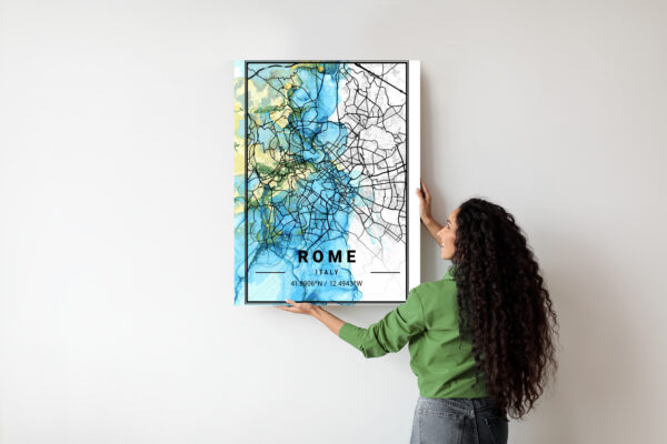 Plakat Mapa Rzymu Na Abstrakcyjnym Marmurowym Tle - obrazek 8