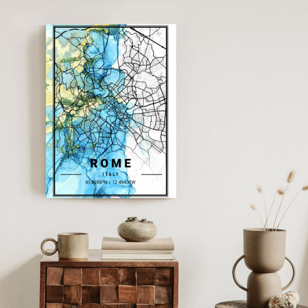 Plakat Mapa Rzymu Na Abstrakcyjnym Marmurowym Tle - obrazek 4