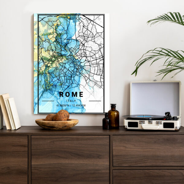 Plakat Mapa Rzymu Na Abstrakcyjnym Marmurowym Tle - obrazek 5
