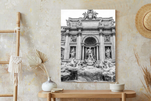 Plakat Fontanna Di Trevi W Rzymie Z Posągami W Czerni I Bieli - obrazek 7