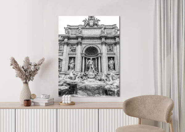Plakat Fontanna Di Trevi W Rzymie Z Posągami W Czerni I Bieli - obrazek 6
