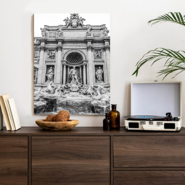 Plakat Fontanna Di Trevi W Rzymie Z Posągami W Czerni I Bieli - obrazek 5