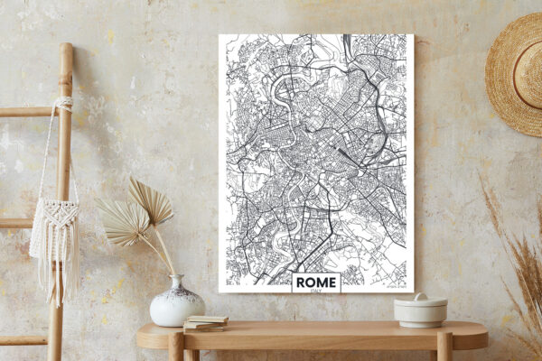 Plakat Rzym Czarno Biała Mapa Miasta - obrazek 7