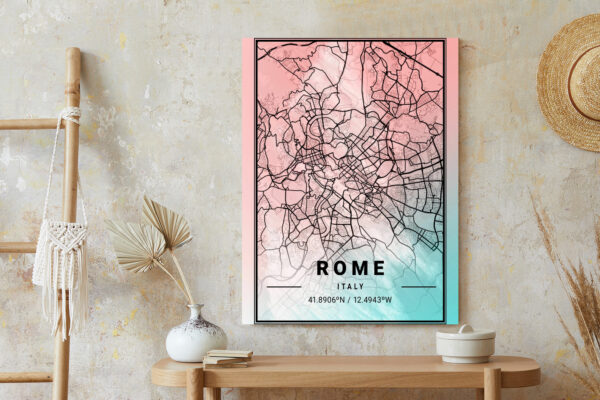 Plakat Mapa Rzymu Na Akwarelowym Tle - obrazek 7