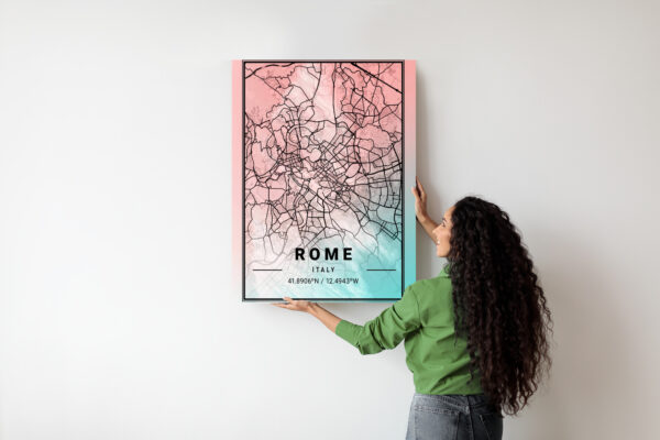 Plakat Mapa Rzymu Na Akwarelowym Tle - obrazek 8