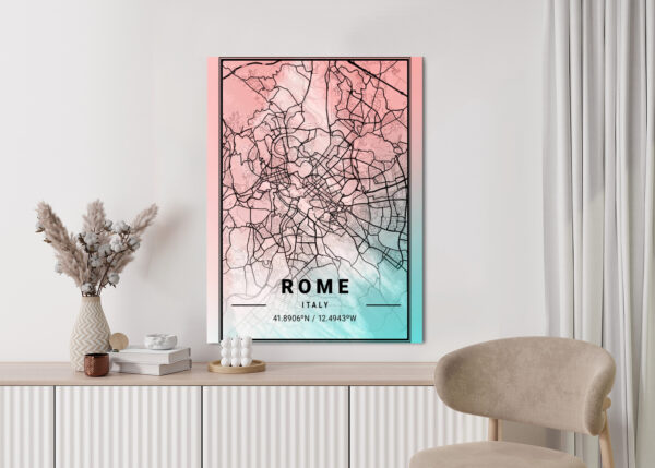 Plakat Mapa Rzymu Na Akwarelowym Tle - obrazek 6