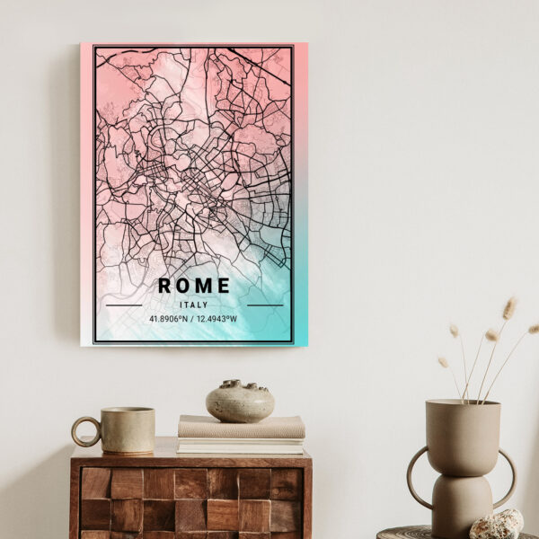 Plakat Mapa Rzymu Na Akwarelowym Tle - obrazek 4