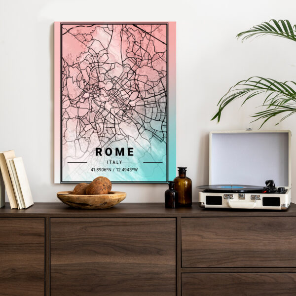 Plakat Mapa Rzymu Na Akwarelowym Tle - obrazek 5