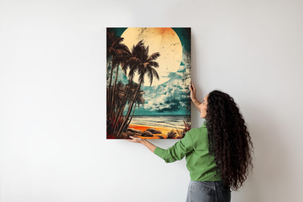 Plakat Tropikalna Plaża Słońce I Palmy Vintage - obrazek 8