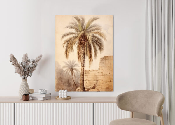 Plakat Ilustracja Palmy Przy Starym Murze - obrazek 6