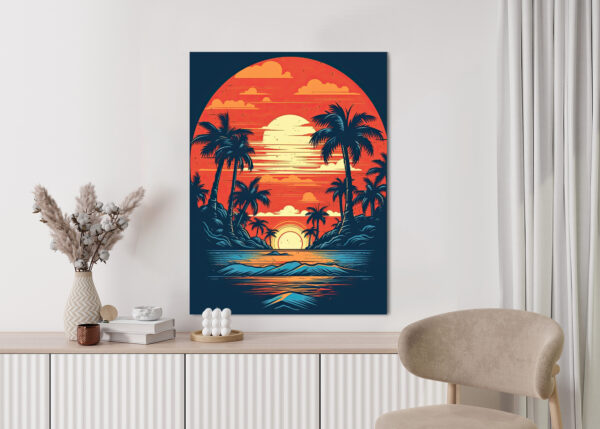 Plakat Letnia Plaża Z Palmami I Morzem - obrazek 6