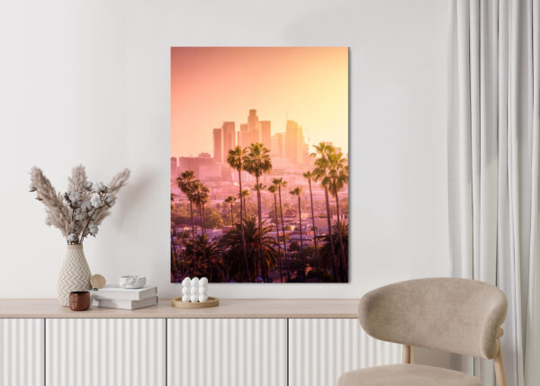 Plakat Panorama Los Angeles Z Palmami I Zachodem Słońca - obrazek 6