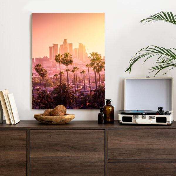 Plakat Panorama Los Angeles Z Palmami I Zachodem Słońca - obrazek 5