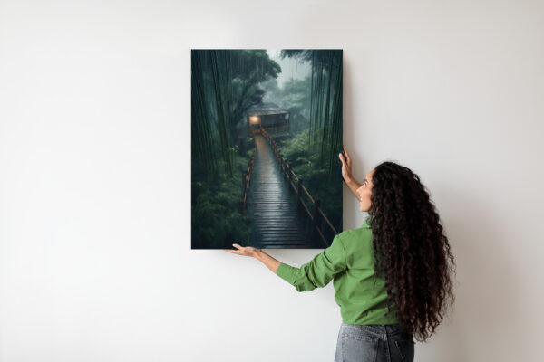 Plakat Las Bambusowy Z Dom Z Bambusa - obrazek 8