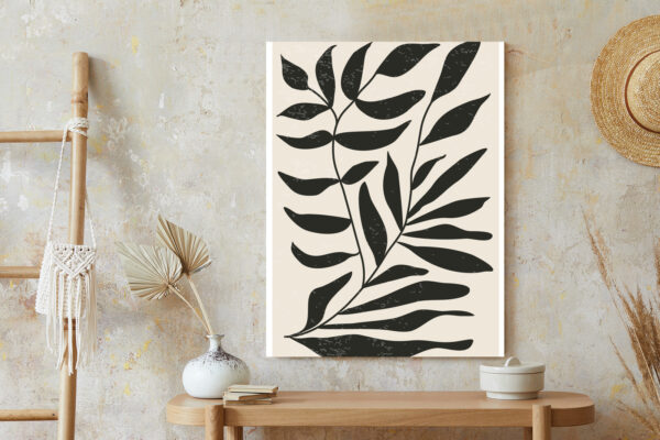 Plakat Grafika Z Czarnymi Liśćmi Inspirowana Matisse - obrazek 7