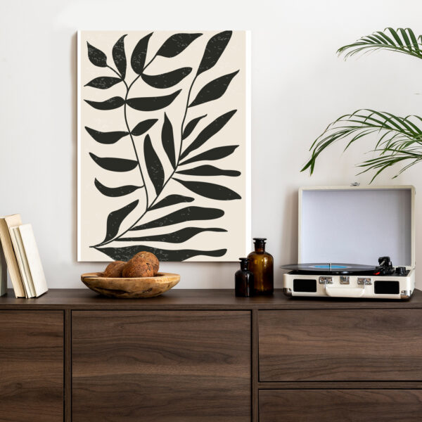 Plakat Grafika Z Czarnymi Liśćmi Inspirowana Matisse - obrazek 5