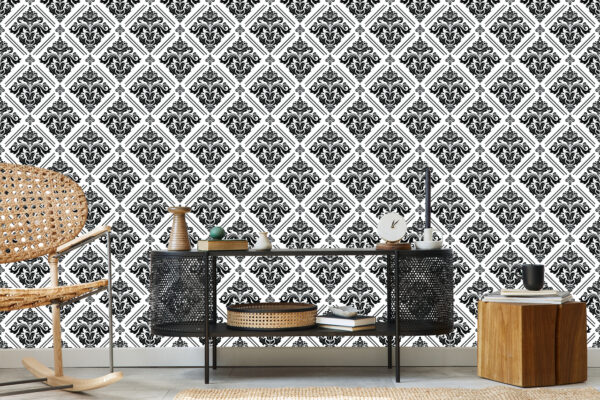 Tapeta Klasyczne Czarno-Białe Ornamenty - obrazek 7
