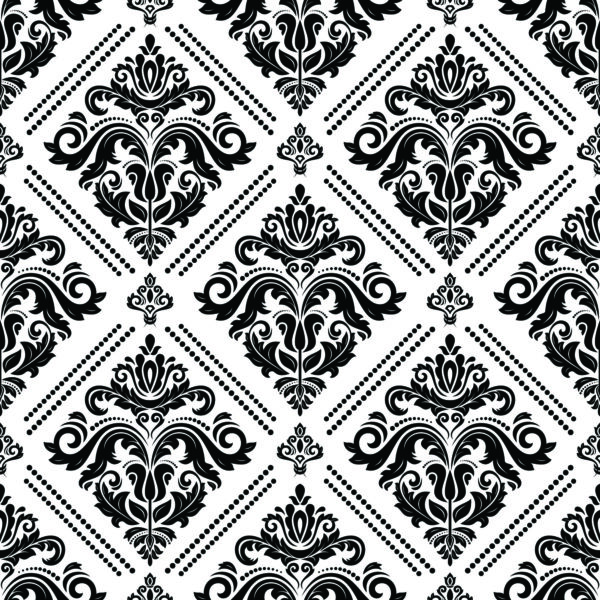 Tapeta Klasyczne Czarno-Białe Ornamenty - obrazek 2