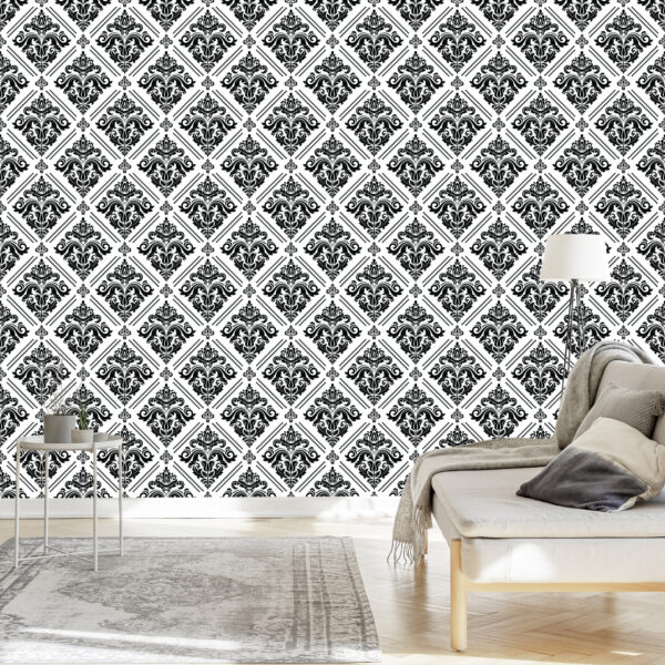 Tapeta Klasyczne Czarno-Białe Ornamenty - obrazek 5