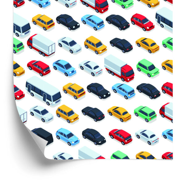 Tapeta Dla Dzieci - Kolorowe Samochody, Ciężarówki I Autobusy - obrazek 4
