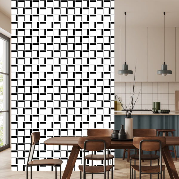 Tapeta 3D Geometryczna W Kratę Do Salonu, Biura - obrazek 6