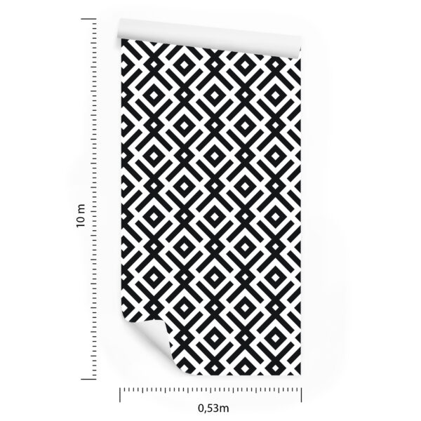 Tapeta Czarno-Biały Wzór Geometryczny - obrazek 3