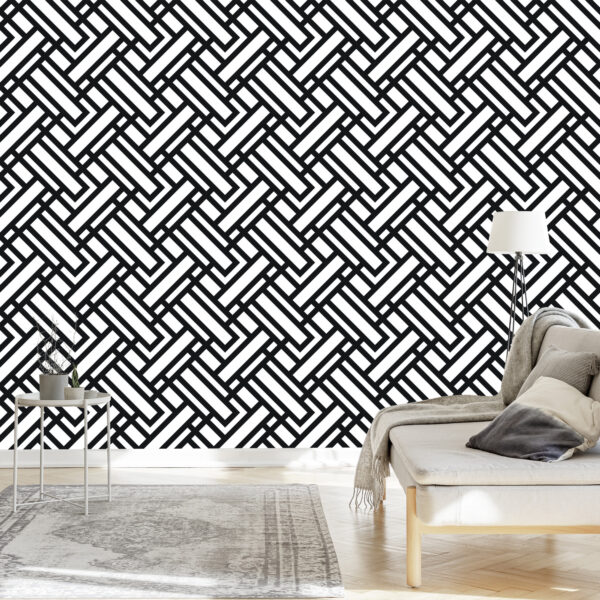 Tapeta Czarno - Białe Wzory Geometryczne - obrazek 5