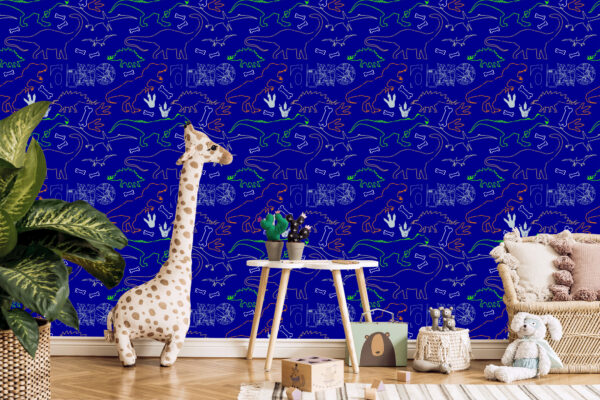 Tapeta Dla Dzieci, Kolorowe Dinozaury, Zwierzęta - obrazek 7