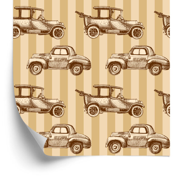 Tapeta Dla Dzieci - Samochody W Stylu Retro - obrazek 4