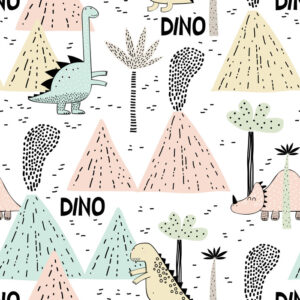 Tapeta Dla Chłopca, Dinozaury, Pastelowe Wulkany